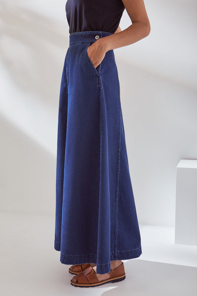 Kowtow Outline Skirt - Mid Blue Denim - nat + sus/the shop